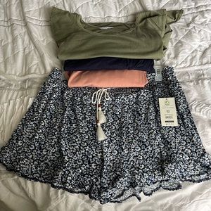 Plus size lot NWT shirts and shorts Time and Tru, Shein Curve